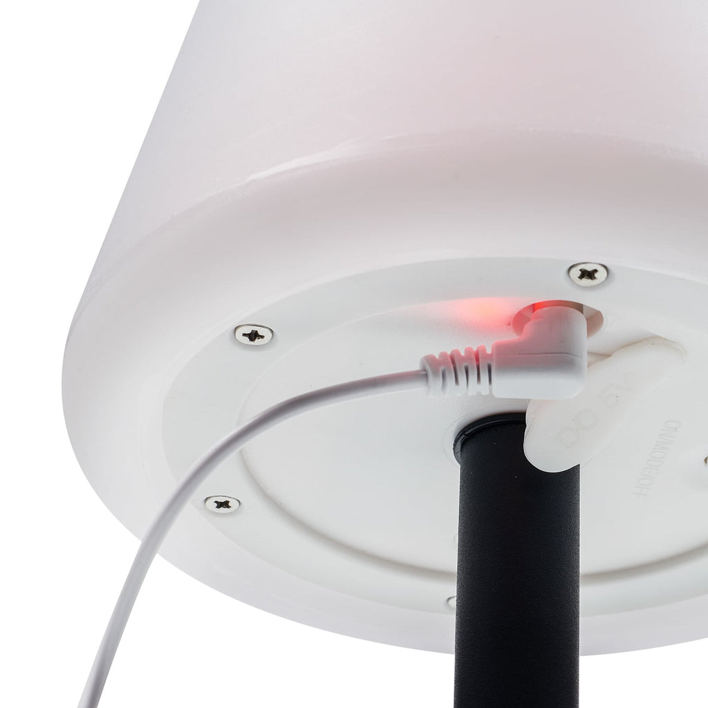 LED solcellebordlampe OSL-50012 dimbar IP44 svart nærbilde