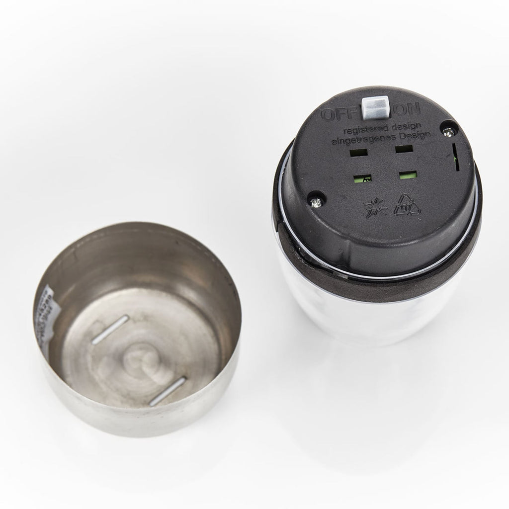 LED solcellebordlampe Pedas 10er-sett rustfritt stål IP44 sideprofil