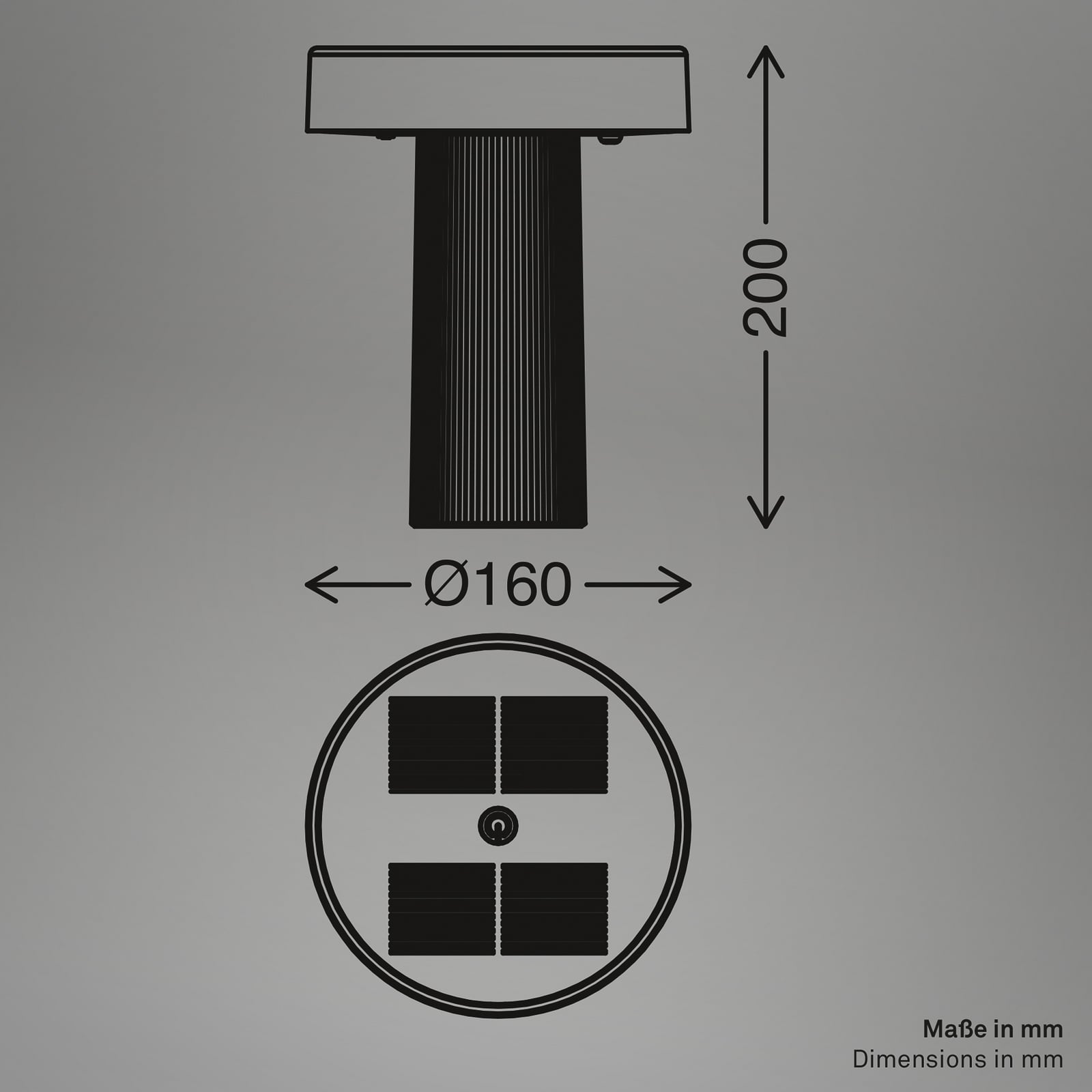 Detalj av LED solcellebordlampe Poga dimbar antrasitt/bronse IP44