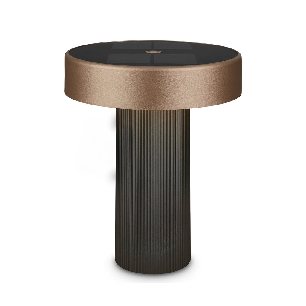 Nærbilde av touch-dimmer på LED solcellebordlampe Poga dimbar antrasitt/bronse IP44