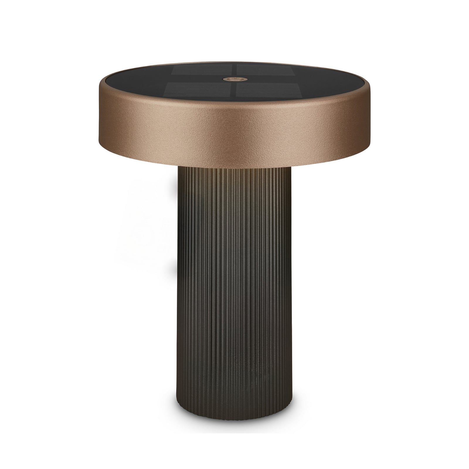 Nærbilde av touch-dimmer på LED solcellebordlampe Poga dimbar antrasitt/bronse IP44