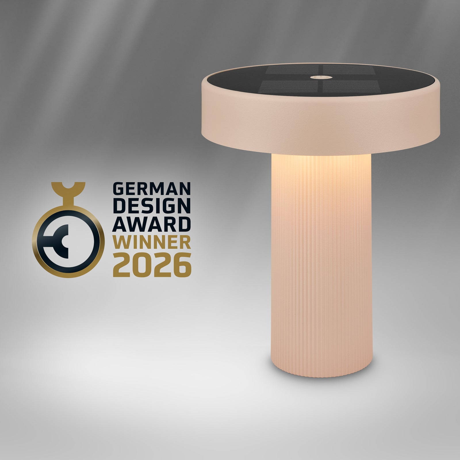 LED solcellebordlampe Poga dimbar beige plast IP44 - Briloner