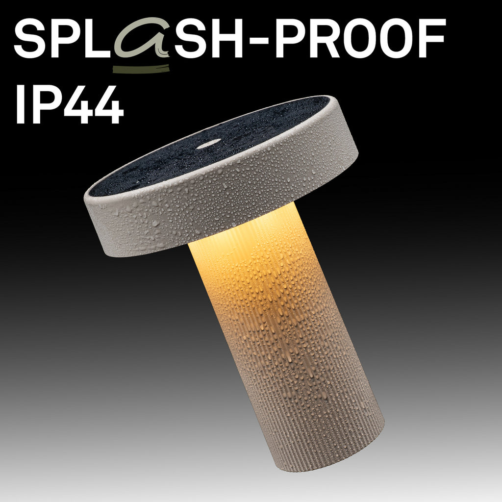LED solcellebordlampe Poga dimbar beige plast IP44 - Briloner