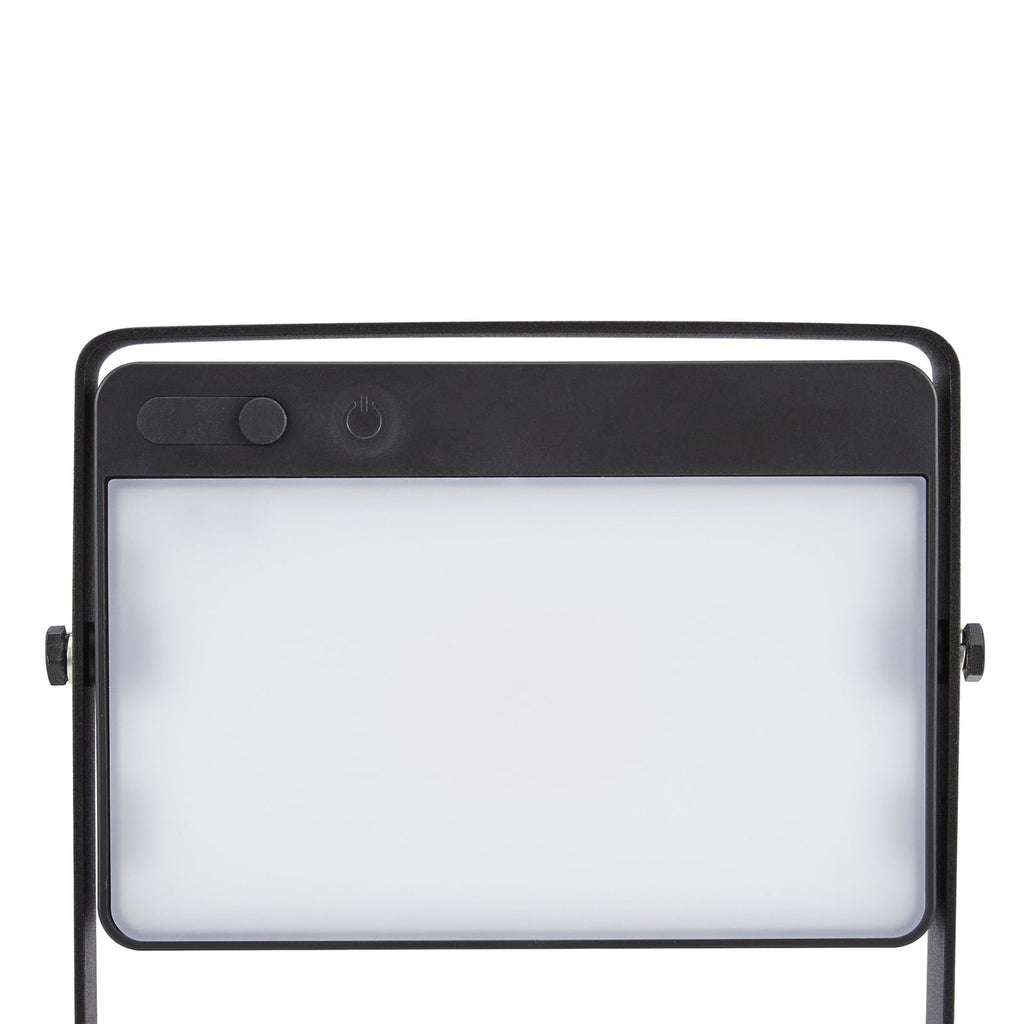 LED solcellebordlampe Saulio dimbar svart USB IP44 med USB ladekabel