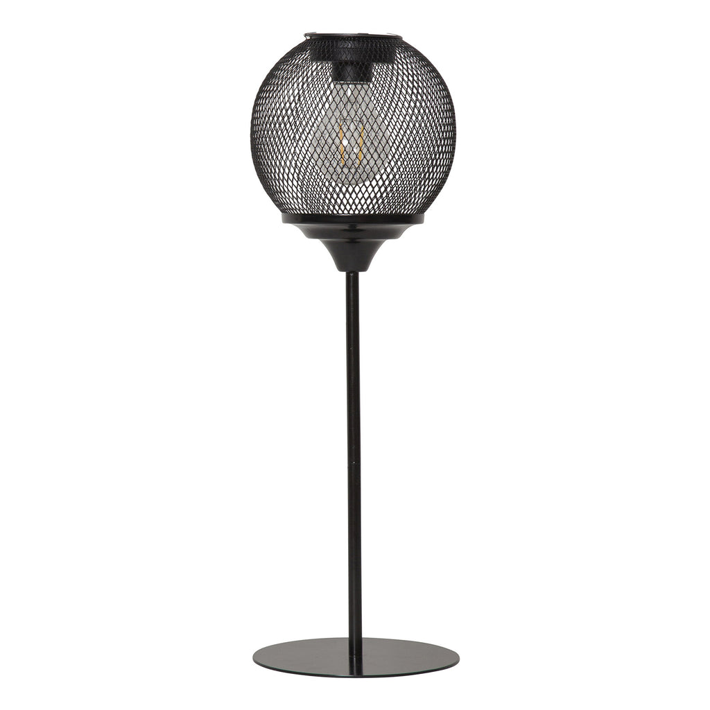 LED solcellebordlampe Sunlight med nettgeflekt svart IP44 med skimmer