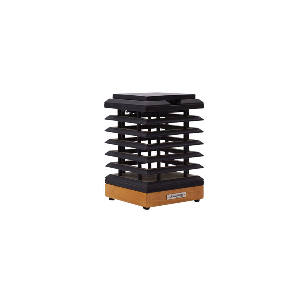 LED solcellebordlampe Tekura teak dimbar IP55 varmhvit forfra