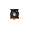 LED solcellebordlampe Tekura teak dimbar IP55 varmhvit forfra