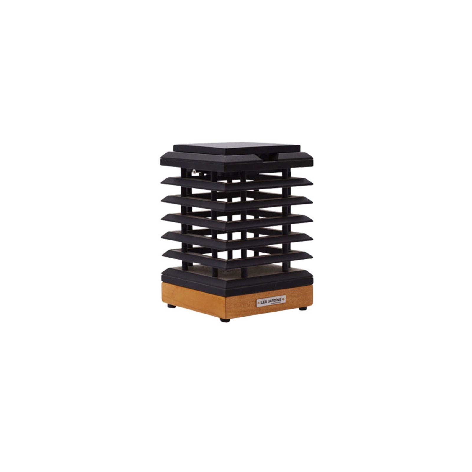 LED solcellebordlampe Tekura teak dimbar IP55 varmhvit forfra