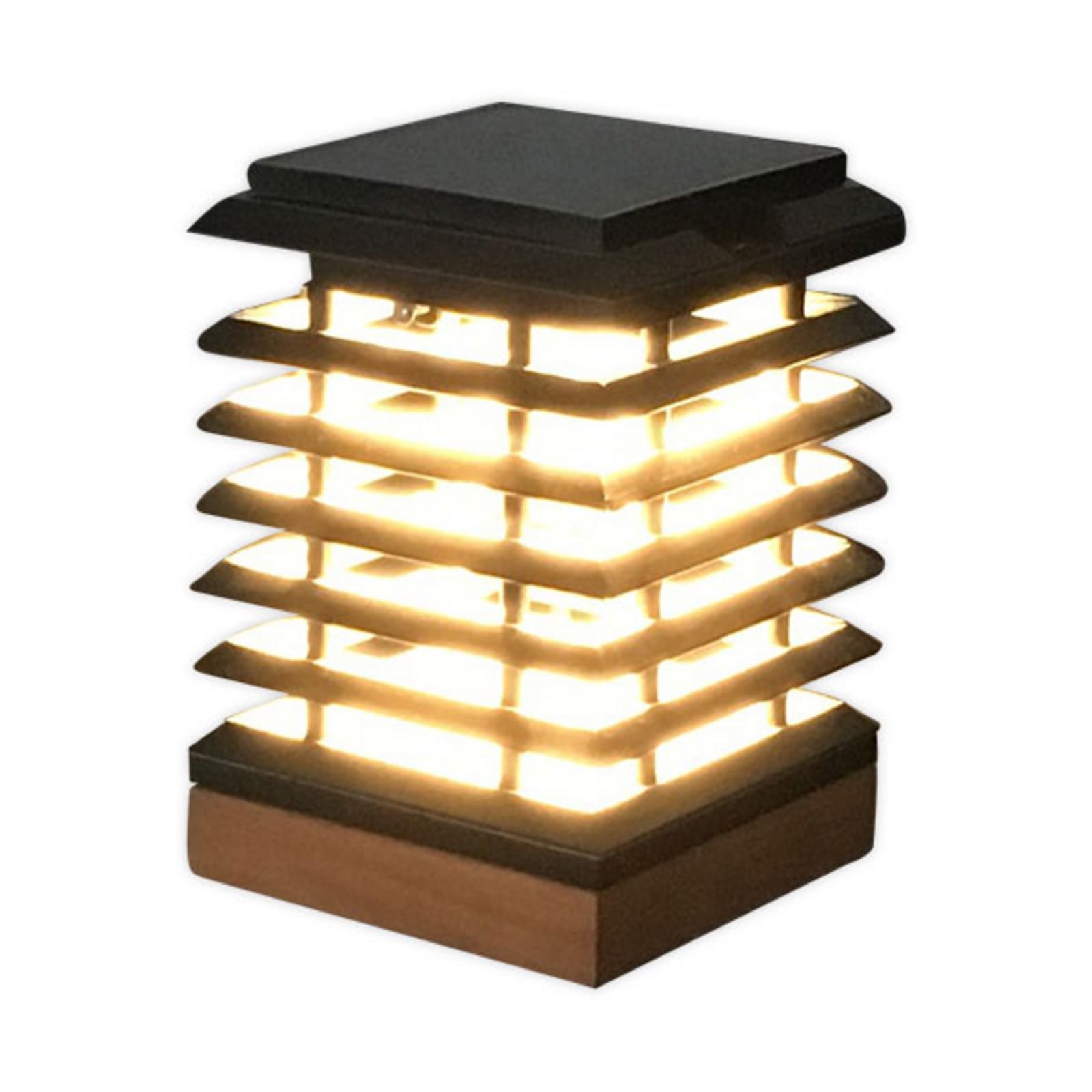 LED solcellebordlampe Tekura teak dimbar IP55 varmhvit nærbilde av treverket