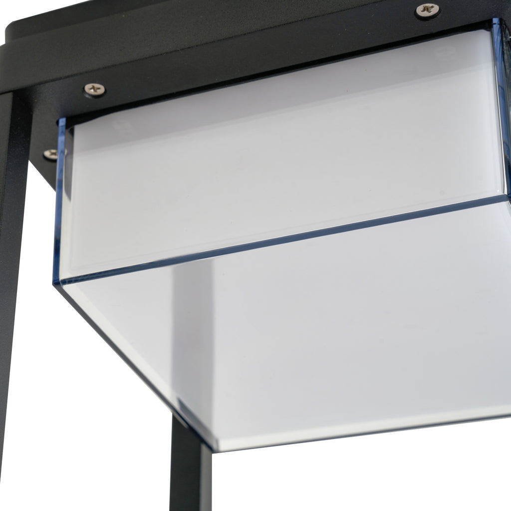 LED solcellebordlampe Tilena firkantet dimbar svart IP54 overblikk