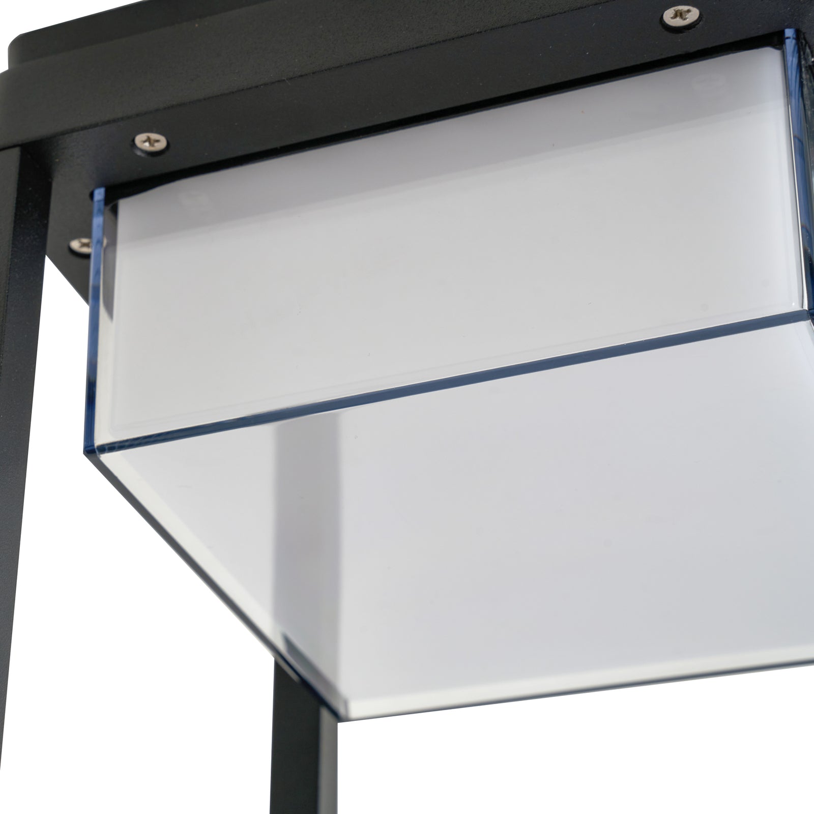 LED solcellebordlampe Tilena firkantet dimbar svart IP54 overblikk