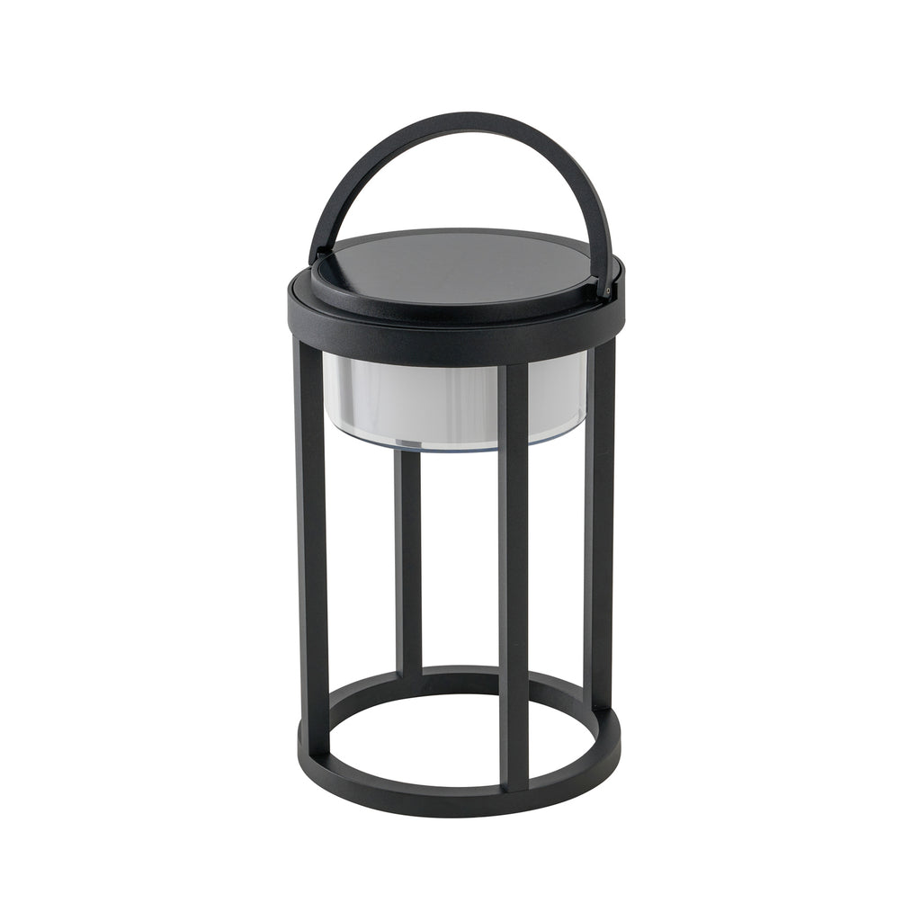 LED solcellebordlampe Tilena rund dimbar svart IP54 detalj