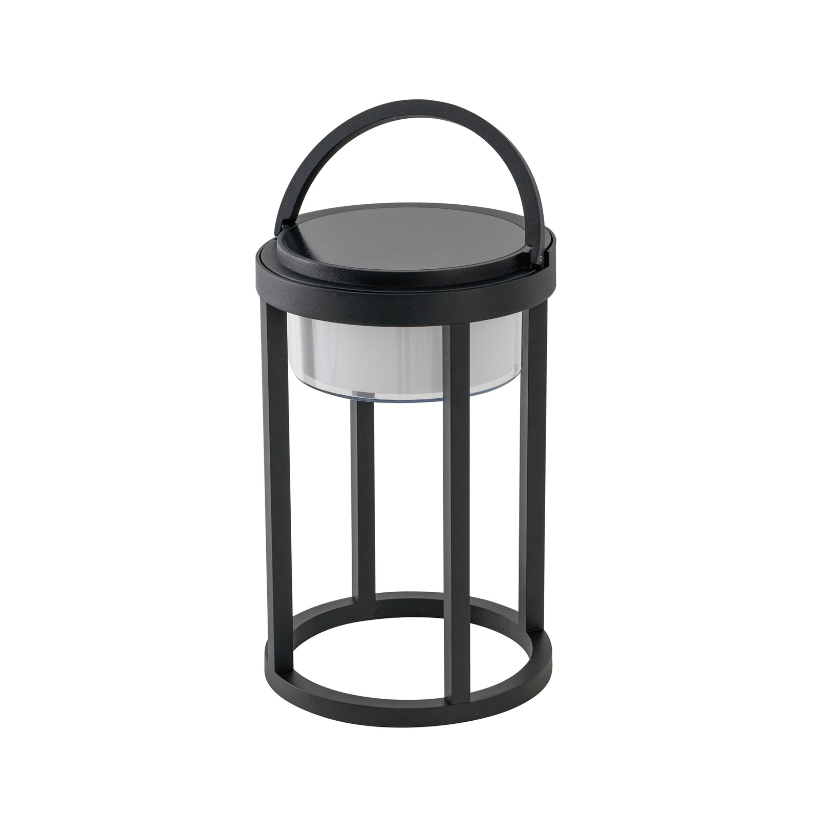 LED solcellebordlampe Tilena rund dimbar svart IP54 detalj