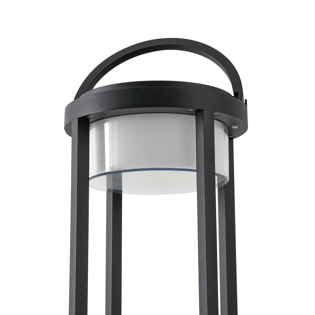LED solcellebordlampe Tilena rund dimbar svart IP54 nærbilde