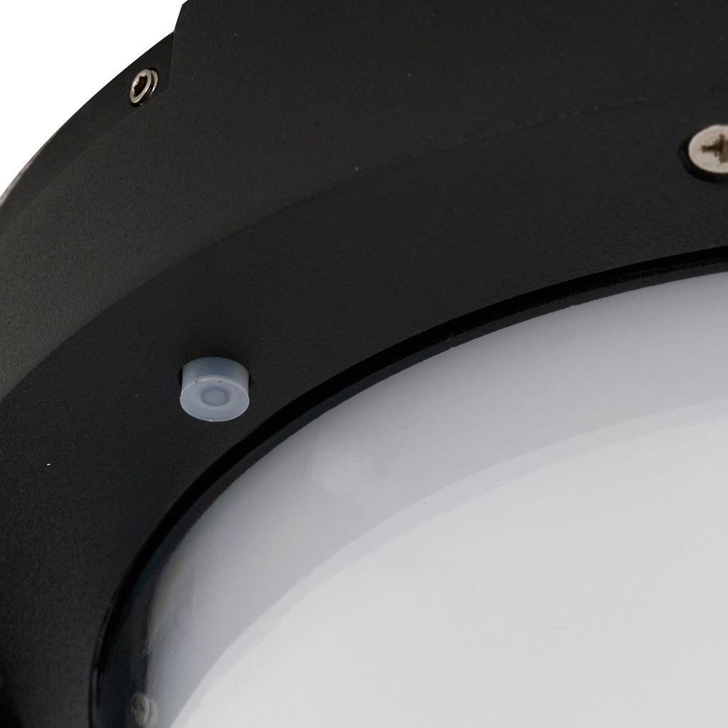 LED solcellebordlampe Tilena rund dimbar svart IP54 lysmodus