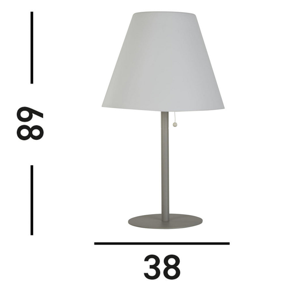 LED solcellebordlampe Venice I hvit sølv Ø38 cm bakside