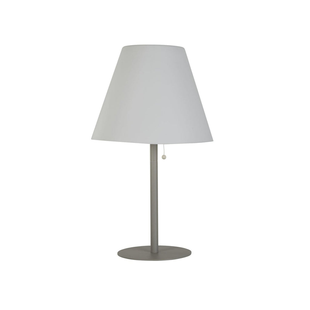 LED solcellebordlampe Venice I hvit sølv Ø38 cm front