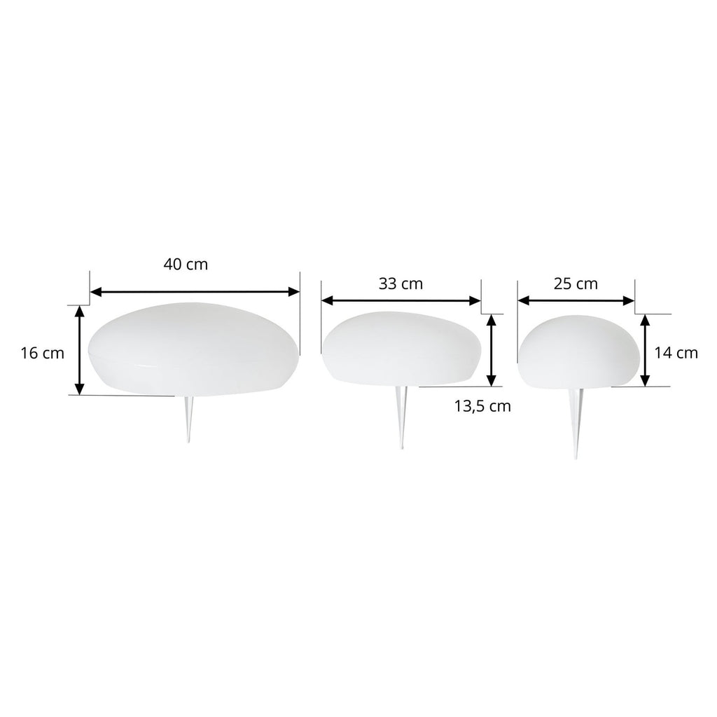Detalj av LED solcelledekorlampe Liedra 3er-sett RGBW dimbar IP54