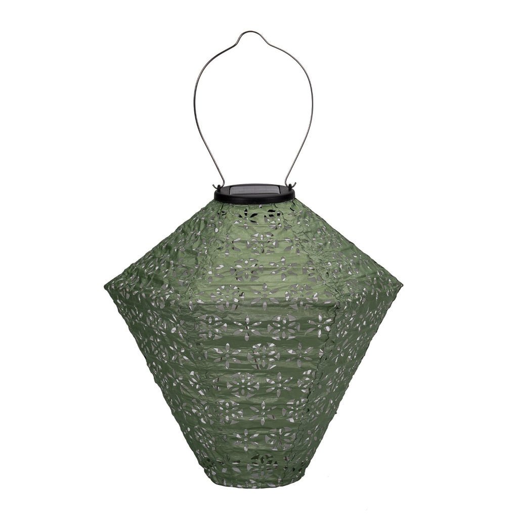 LED solcelledekorlampe Sunshine Flower grønn montert i hage