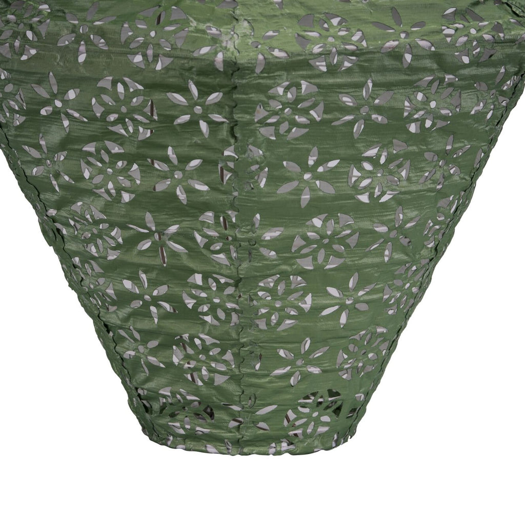 LED solcelledekorlampe Sunshine Flower grønn hengt opp i tre