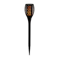 LED solcellefakkel med jordspyd svart plast IP44 58 cm forfra