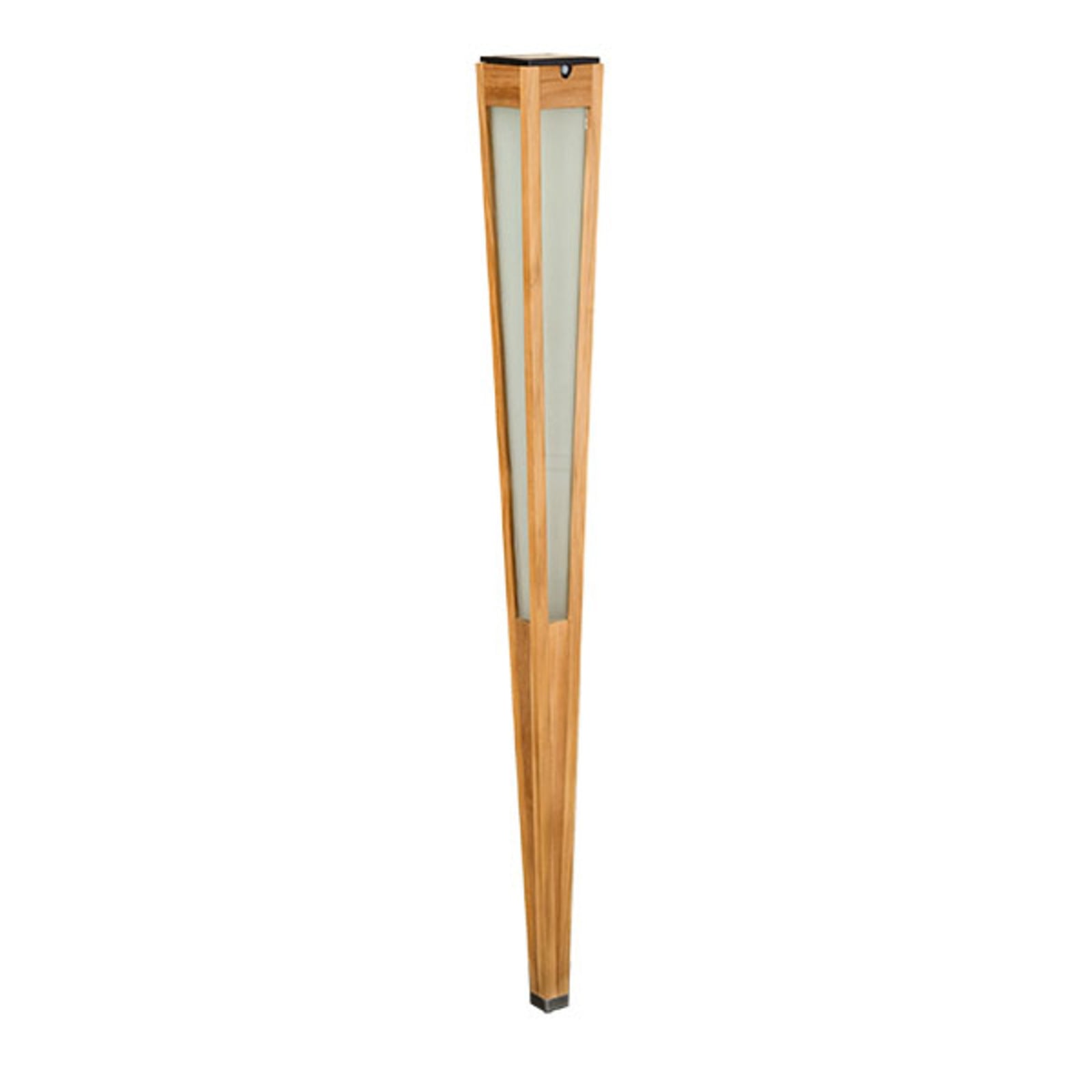 LED solcellefakkel Tecka teak dimbar 120 cm forfra