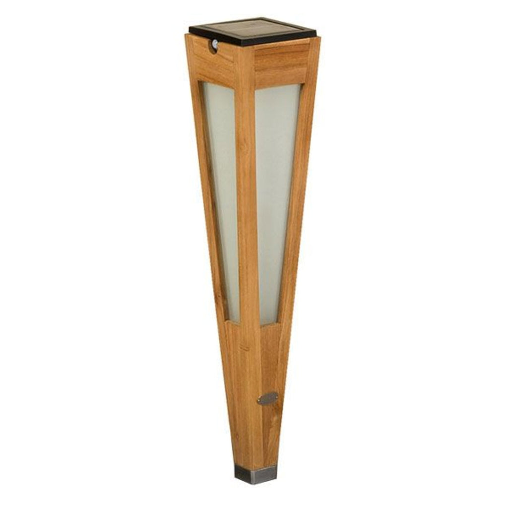 Detaljbilde av LED solcellefakkel Tecka teak dimbar 52 cm