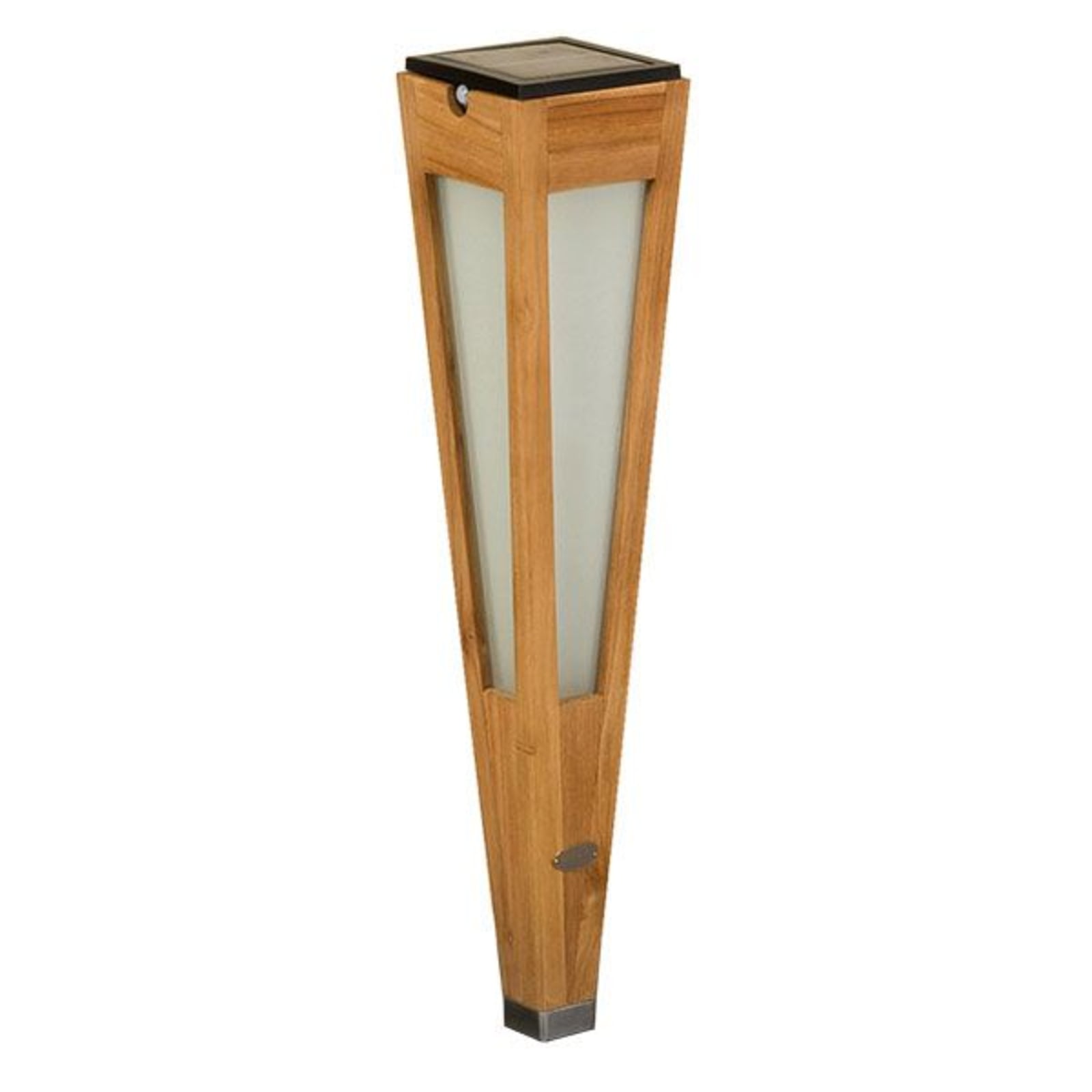 Detaljbilde av LED solcellefakkel Tecka teak dimbar 52 cm