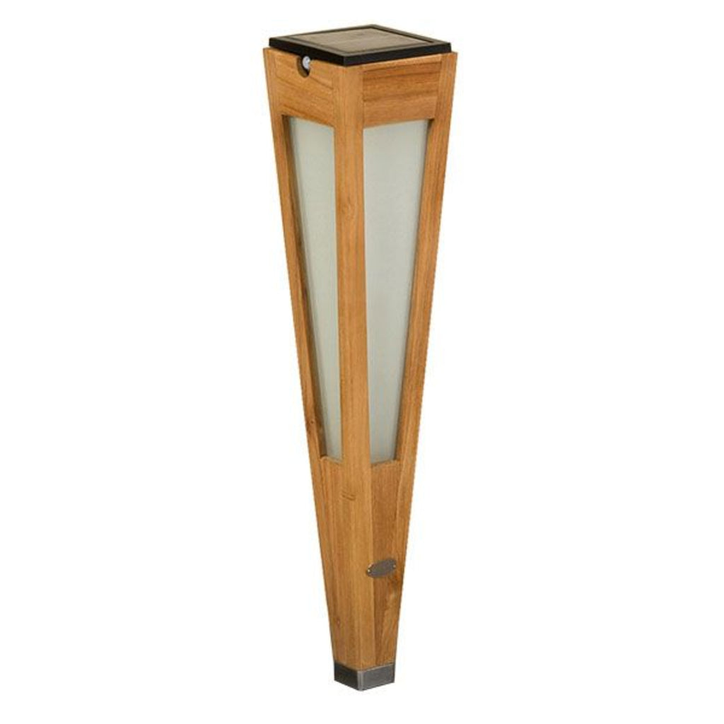 Detaljbilde av LED solcellefakkel Tecka teak dimbar 52 cm