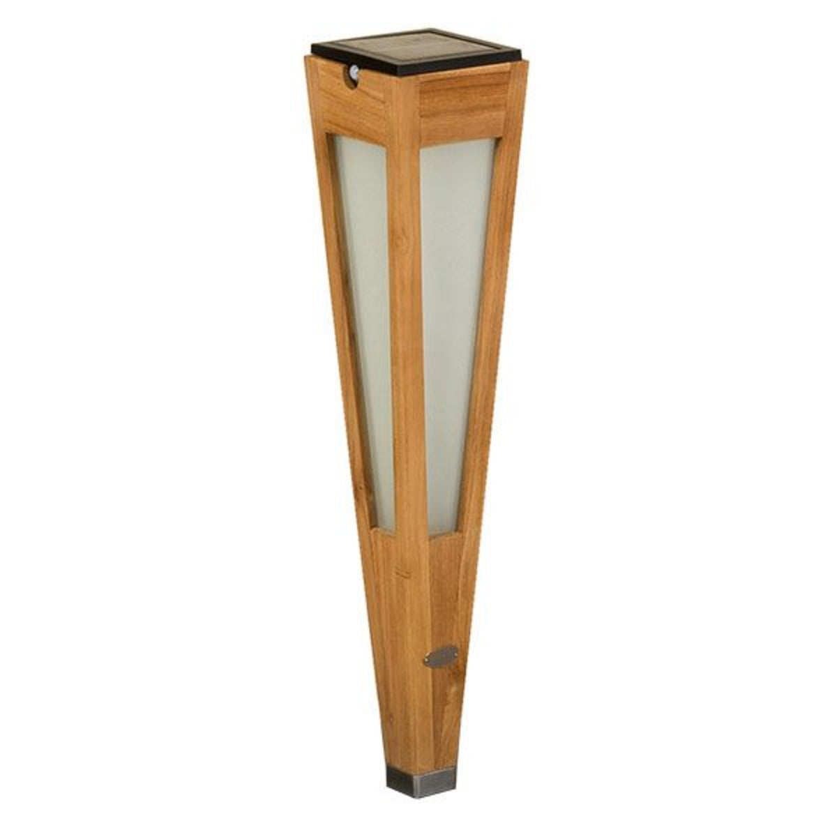 Detaljbilde av LED solcellefakkel Tecka teak dimbar 52 cm