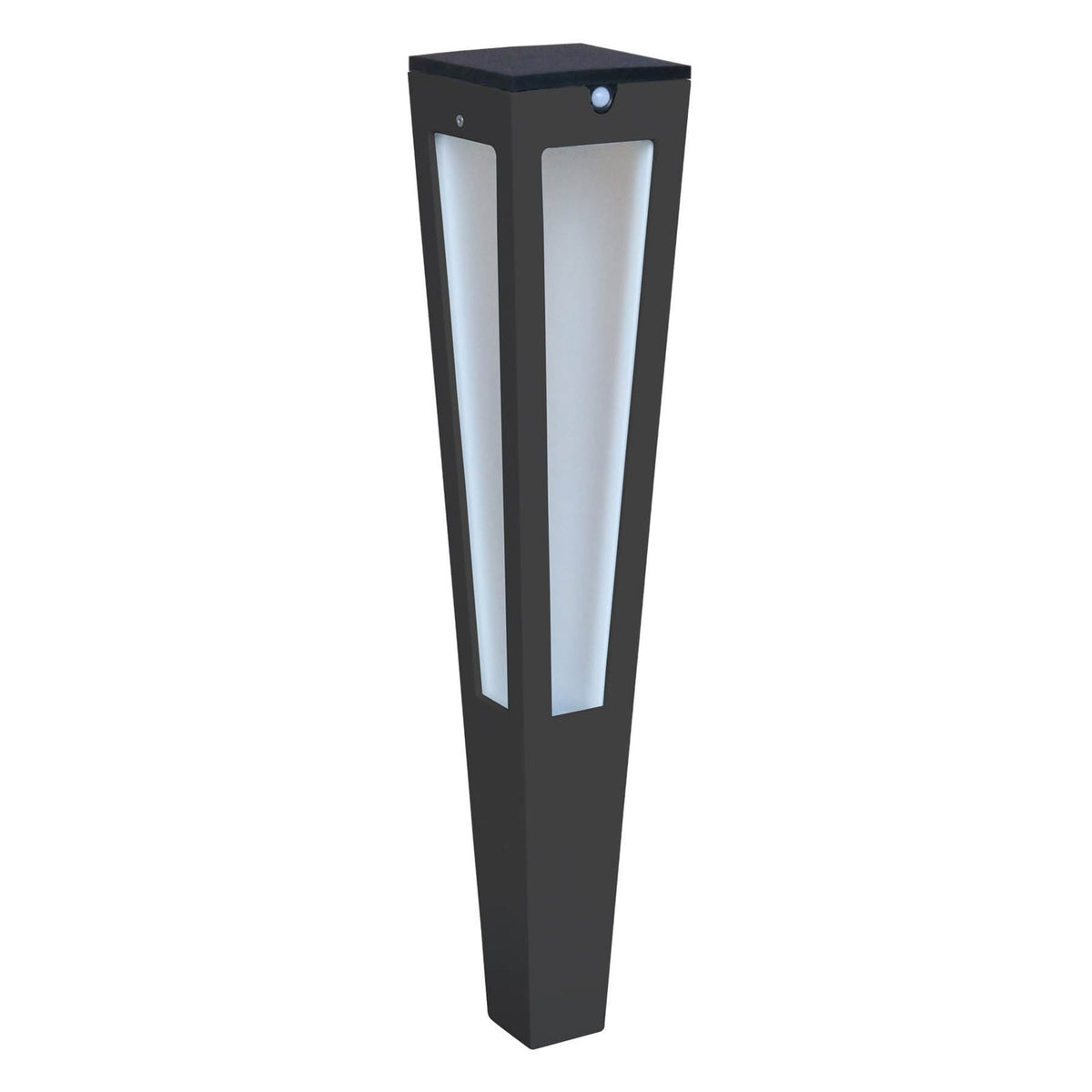LED solcellefakkel Tinka med bevegelsessensor 62 cm grå forfra