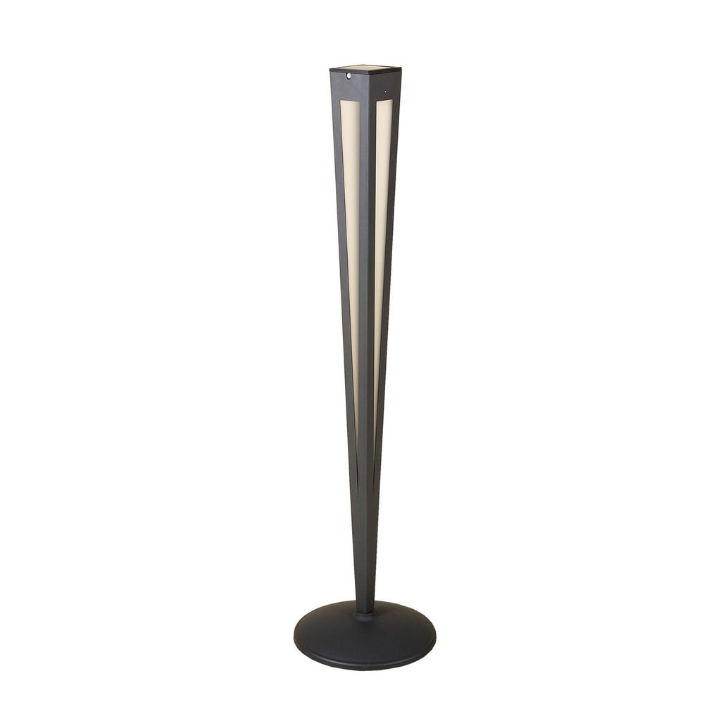 LED solcellefakkel Tinka grå aluminium 120 cm detalj