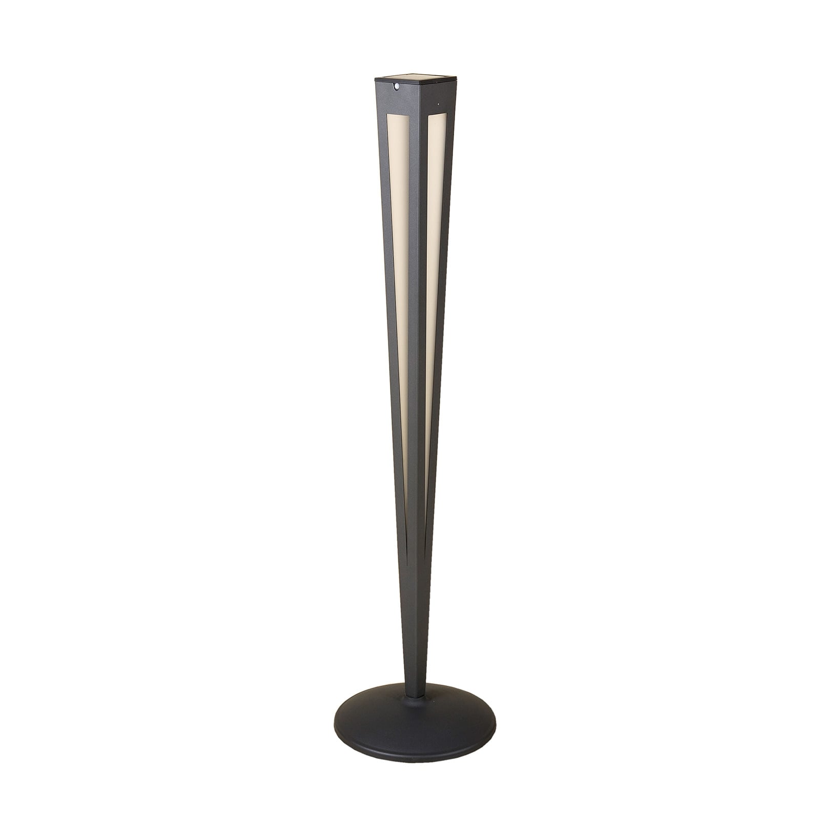 LED solcellefakkel Tinka grå aluminium 120 cm detalj