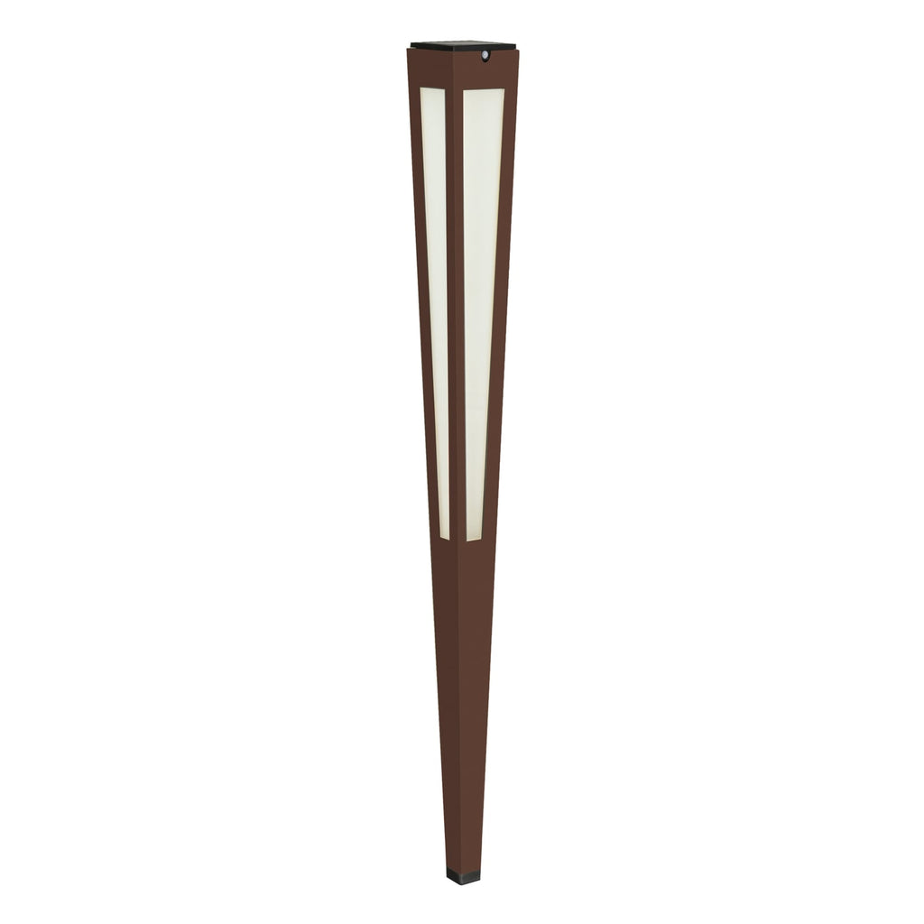 LED solcellefakkel Tinka med bevegelsessensor 120 cm corten IP55 utendørsbelysning