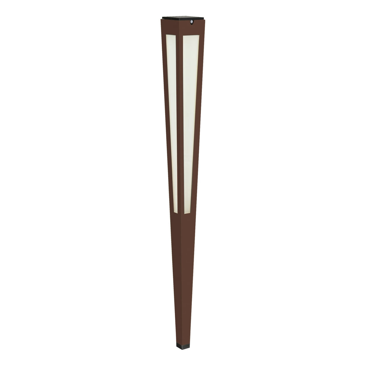 LED solcellefakkel Tinka med bevegelsessensor 120 cm corten IP55 utendørsbelysning