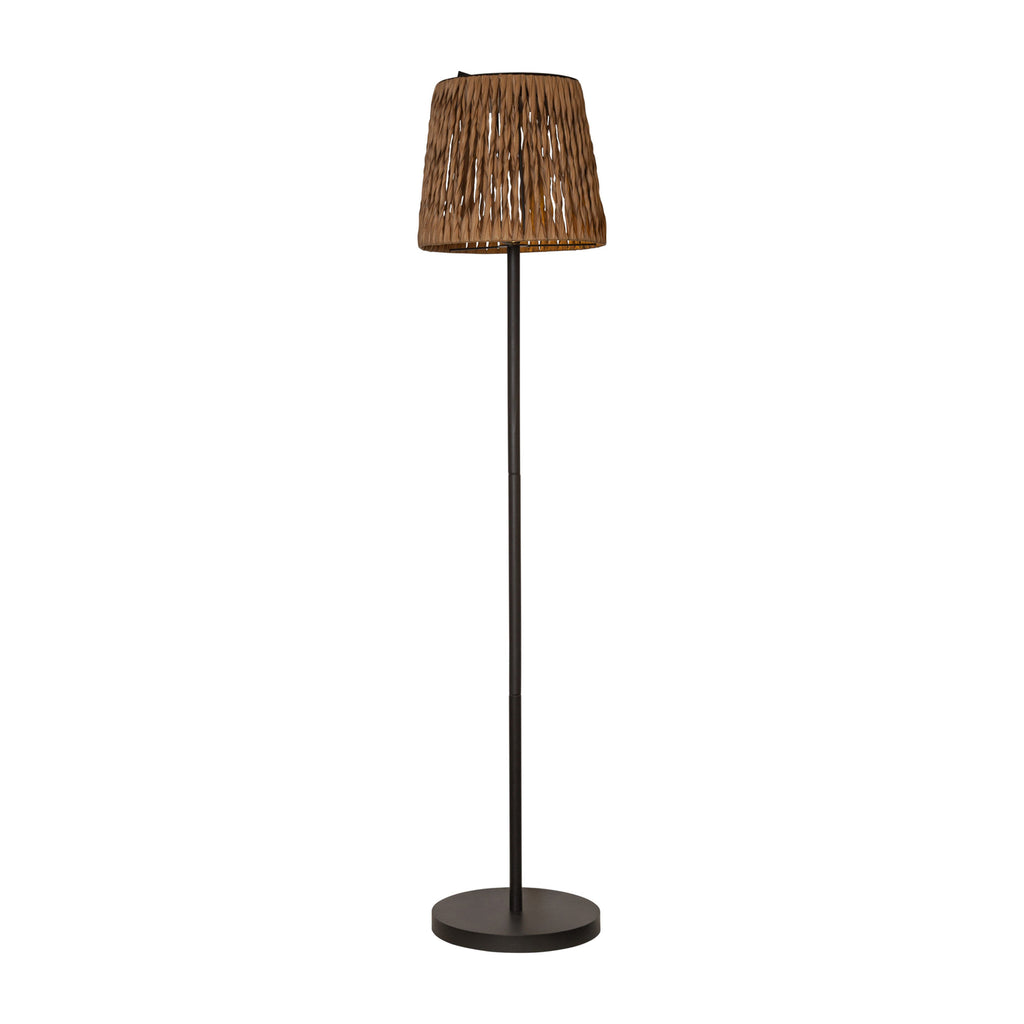 LED solcellegulvlampe Cesta rattanlook brun/svart detalj av lampeskjerm