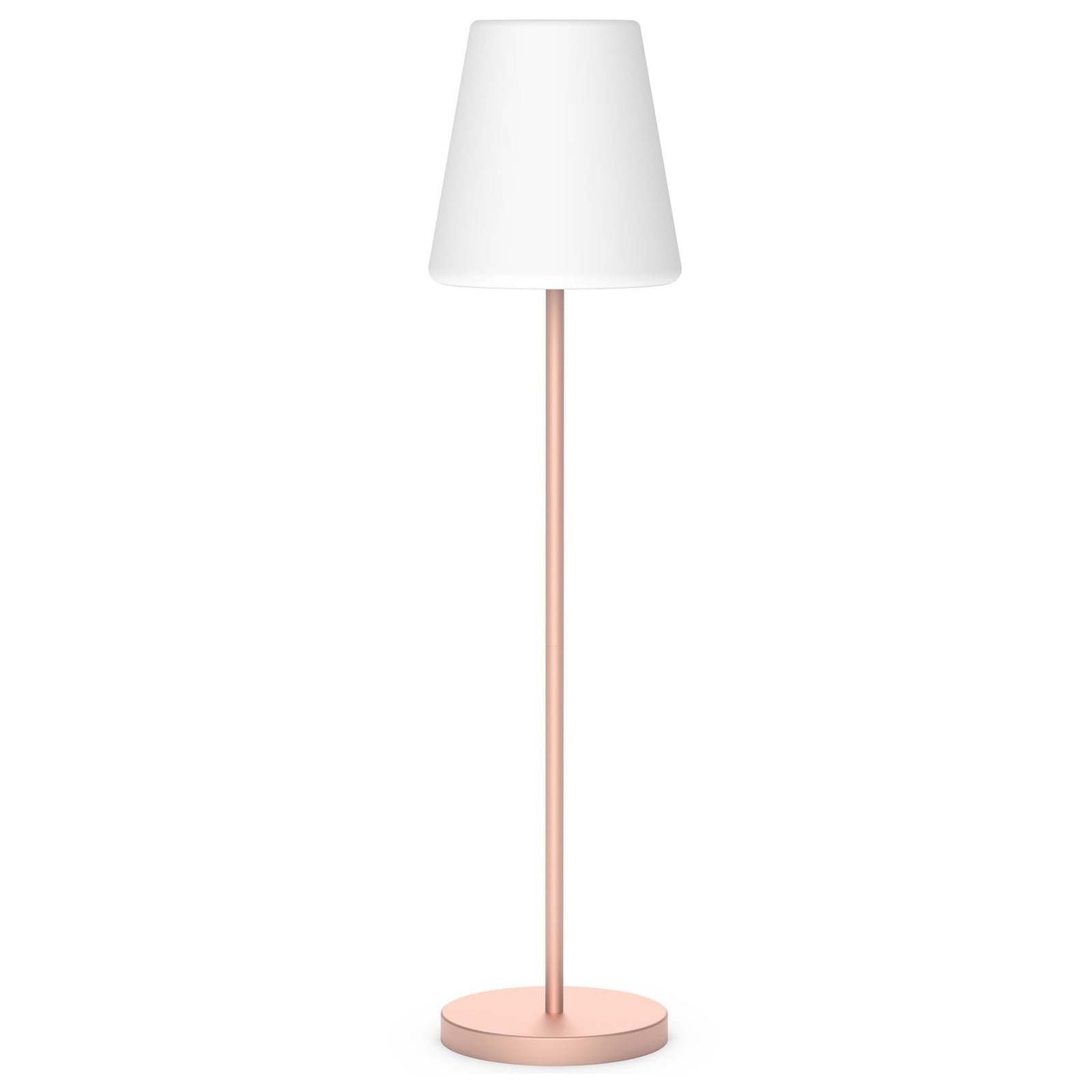 LED solcellegulvlampe Lola Slim 180 dimbar RGB IP65 rosé sett forfra