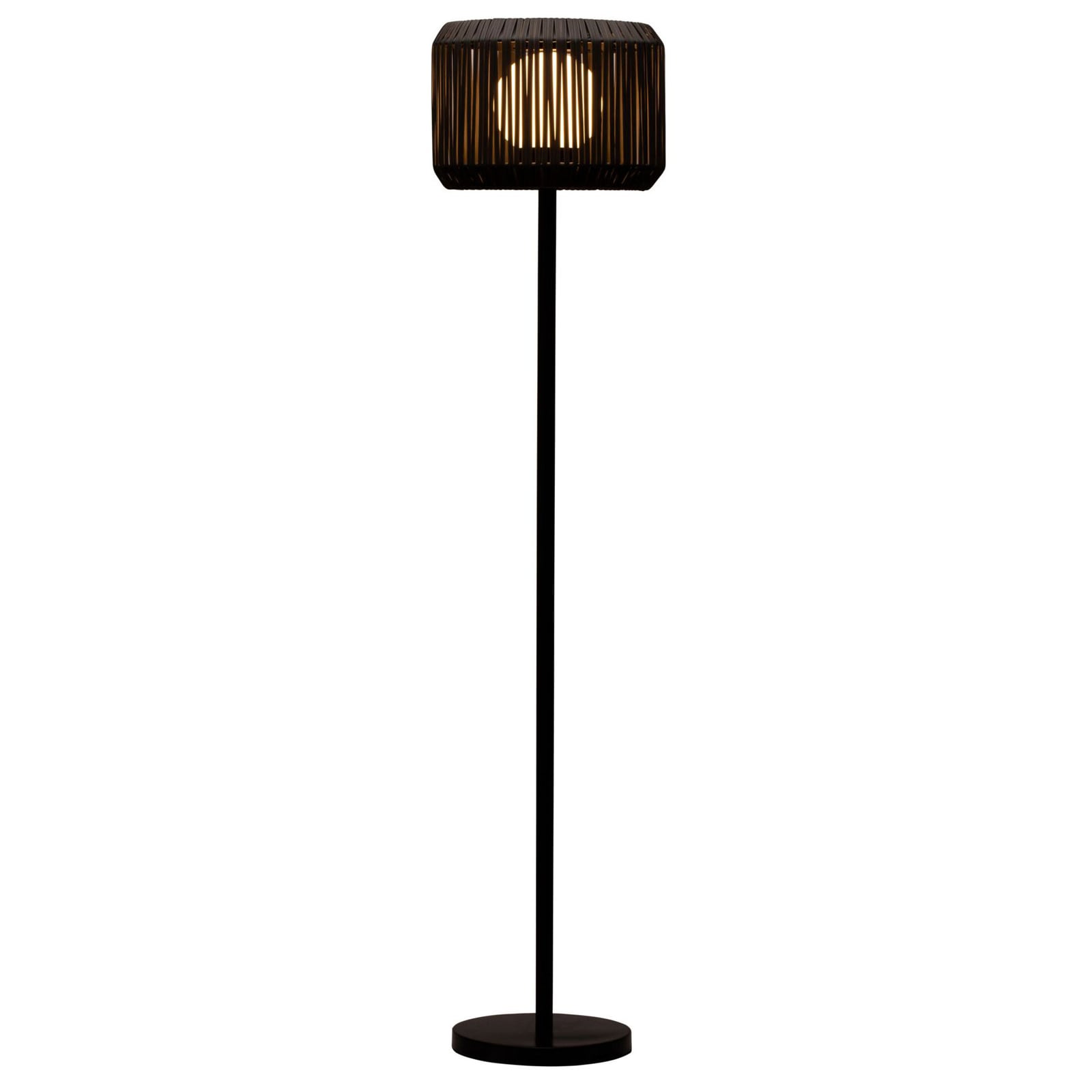 Montert LED solcellegulvlampe Sunshine Elegance rattanlook IP44 i hage