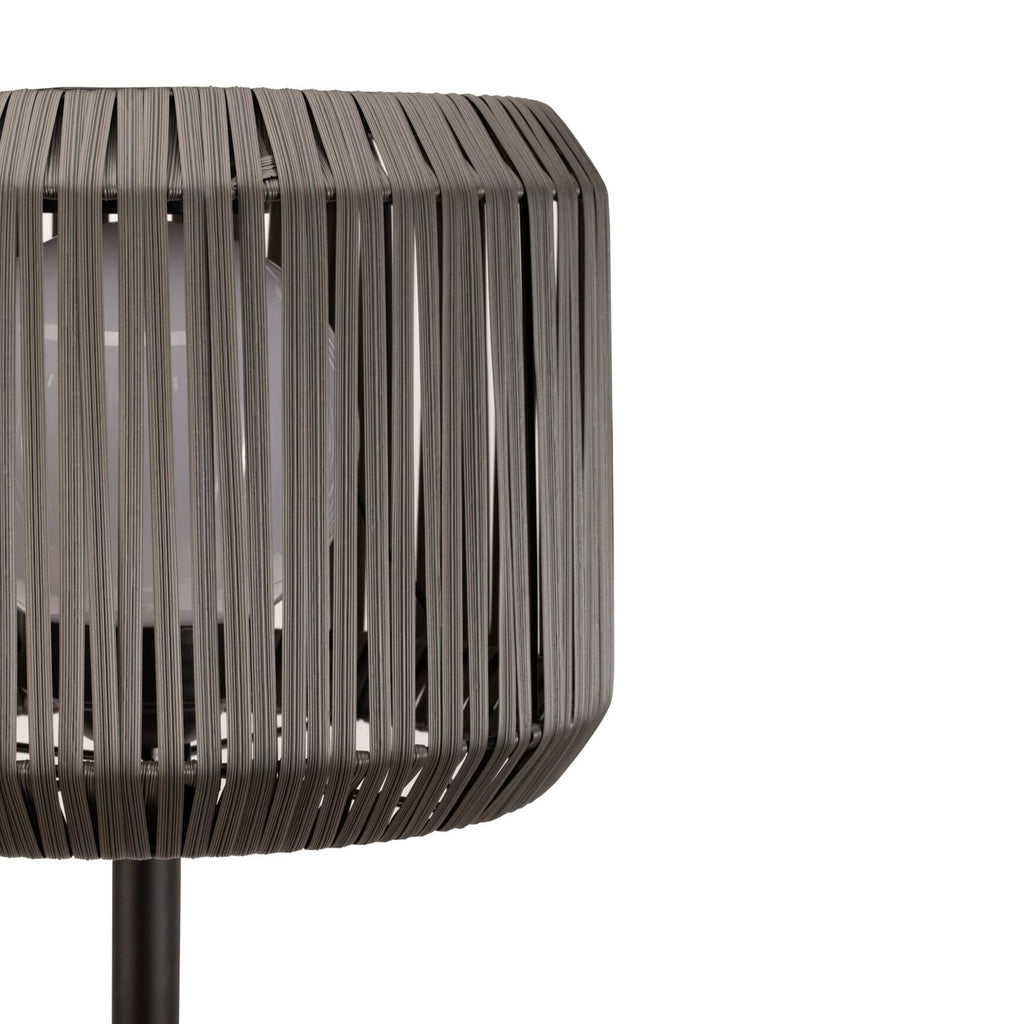 LED solcellegulvlampe Sunshine Elegance rattanlook IP44 med bryter