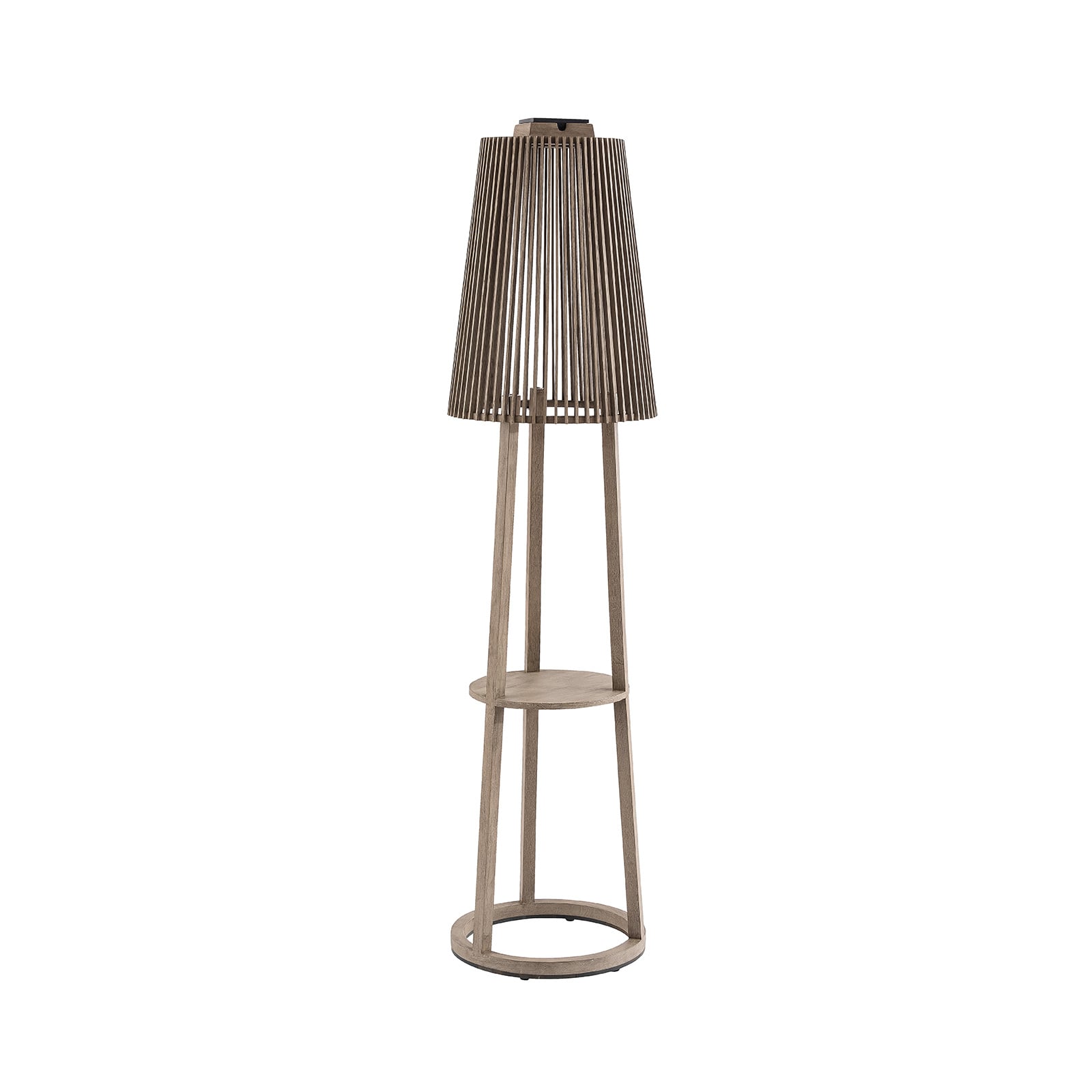 Detalj av lamellskjerm på LED solcellegulvlampe Tecka