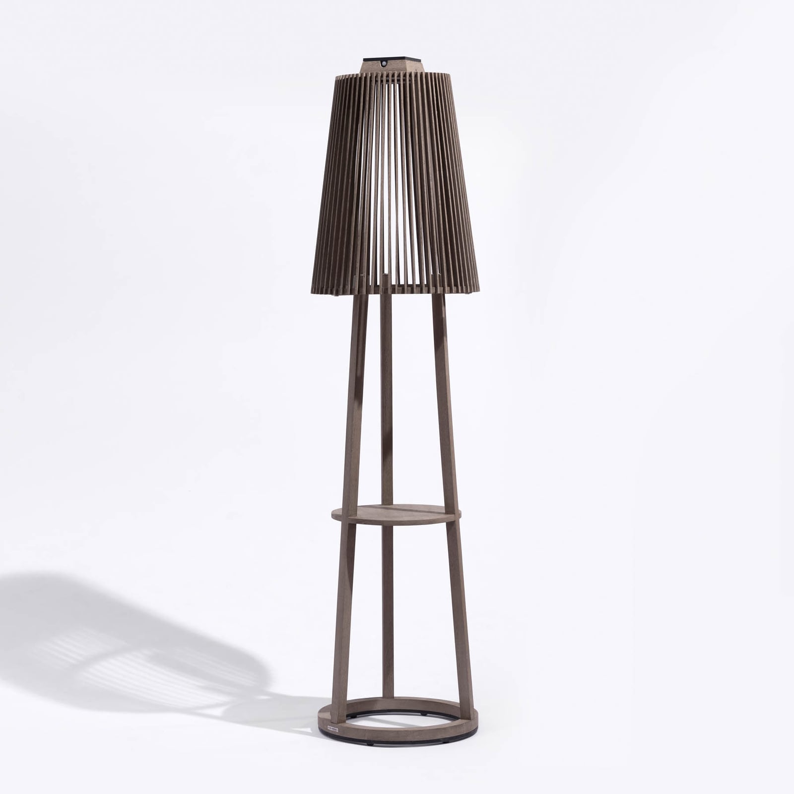 LED solcellegulvlampe Tecka med grå Duratek-finish