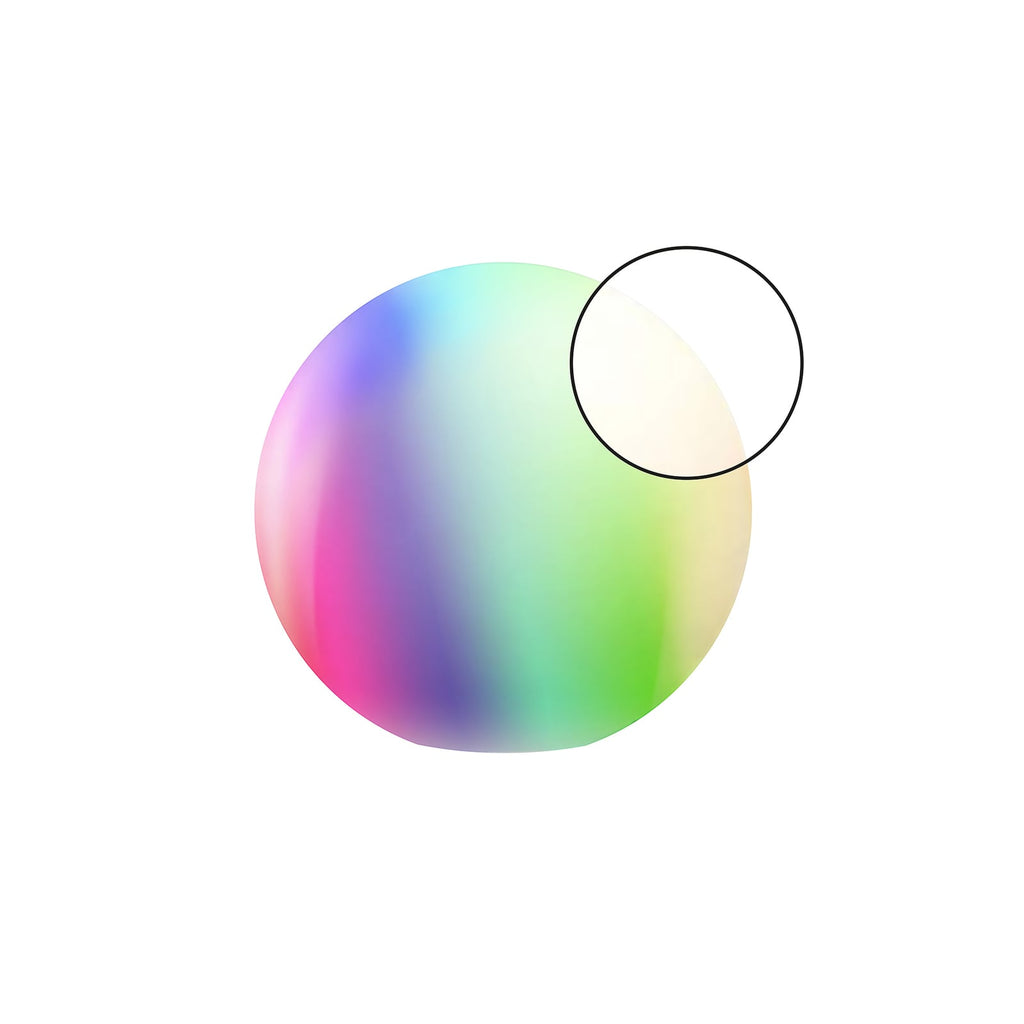 LED solcellekule Calluna dimbar Ø35 cm CCT RGB IP44 tint nærbilde av lys