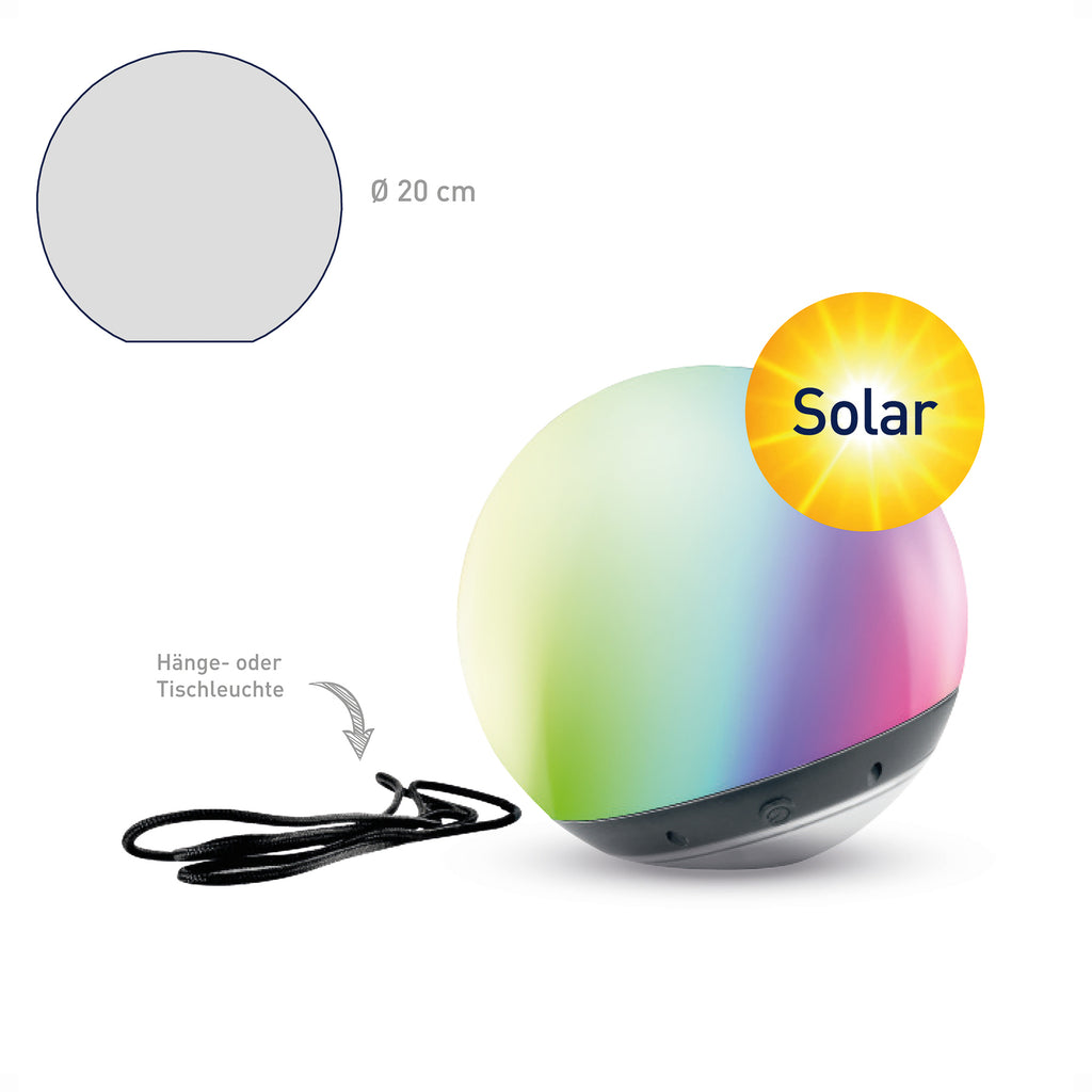 LED solcellekule Pendula dimbar Ø20 cm CCT RGB IP44 tint bakside