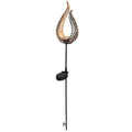 LED solcellelampe Aideen med jordspyd brun 90 cm forfra