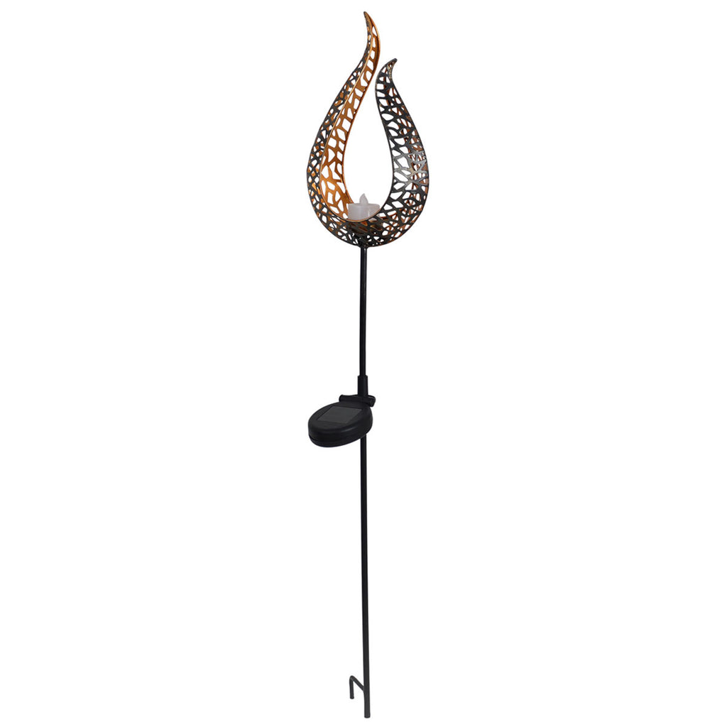 LED solcellelampe Aideen med jordspyd brun 90 cm detalj av lyskilde
