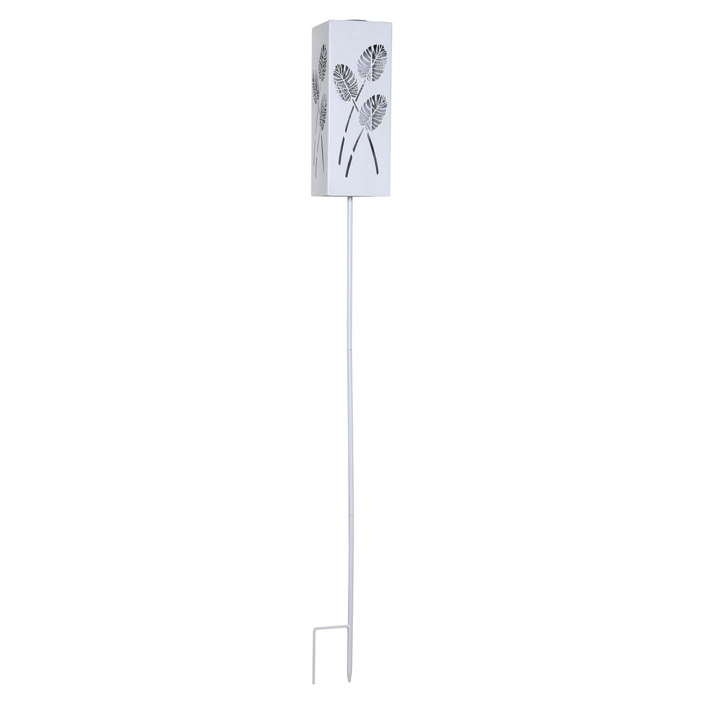 LED solcellelampe Albaleaf 2-i-1 hvit IP44 detalj av solcellepanel