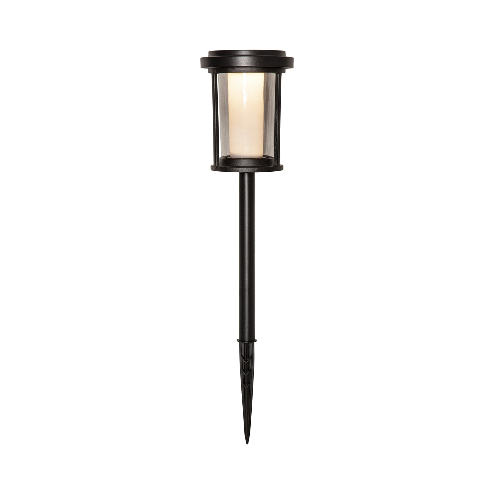 LED solcellelampe Alippa med spyd svart 44 cm varmhvit IP44 montert i hage