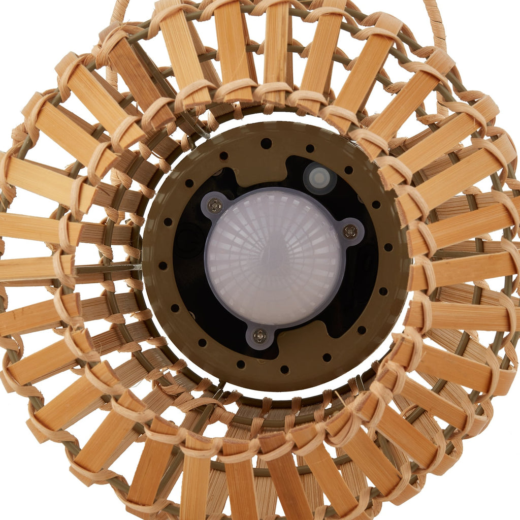 LED solcellelampe Amaria bambus dimbar integrert bryter