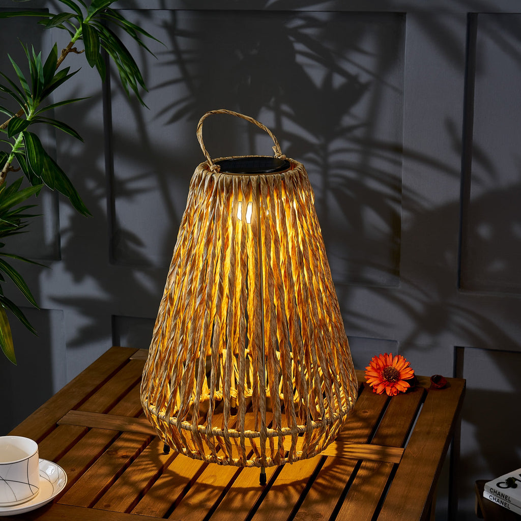 LED solcellelampe Amaria rotting lys dimbar Ø27 cm IP44 forfra