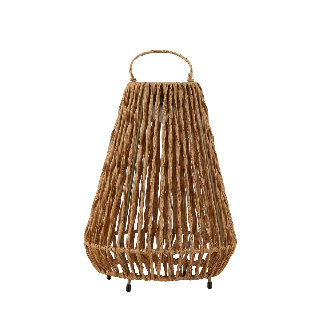 LED solcellelampe Amaria rotting lys dimbar Ø27 cm IP44 detalj av rottingmateriale